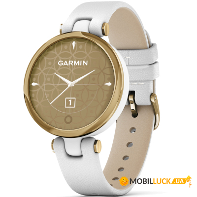 - Garmin Lily LightGold White Leather (010-02384-B3)