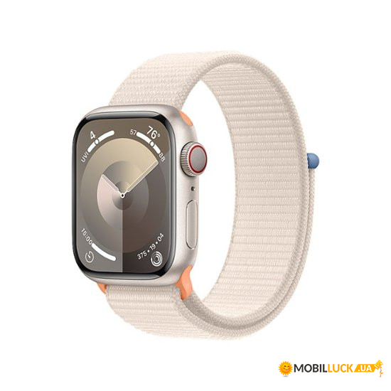 - Apple Watch Series 9 GPS + Cellular 41mm Starlight Alu. Case w. Starlight S. Loop (MRHQ3)