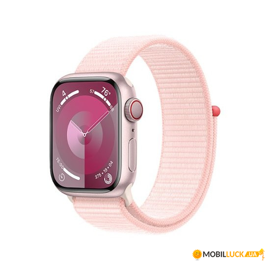 - Apple Watch Series 9 GPS + Cellular 41mm Pink Alu. Case w. Light Pink S. Loop (MRJ13)