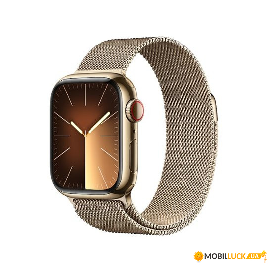 - Apple Watch Series 9 GPS + Cellular 41mm Gold S. Steel Case w. Gold Milanese Loop (MRJ73)