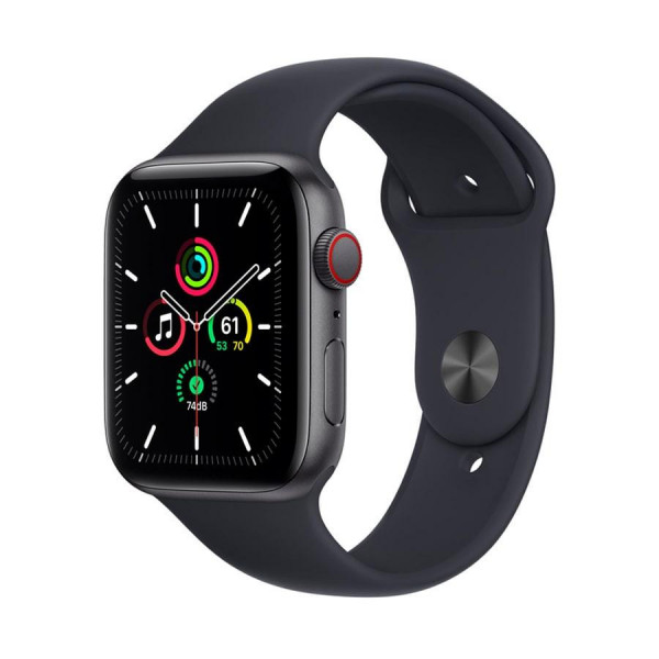 �����-���� Apple Watch SE GPS + Cellular 44mm Space Gray Aluminum Case with Midnight Sport Band (MKRR3)