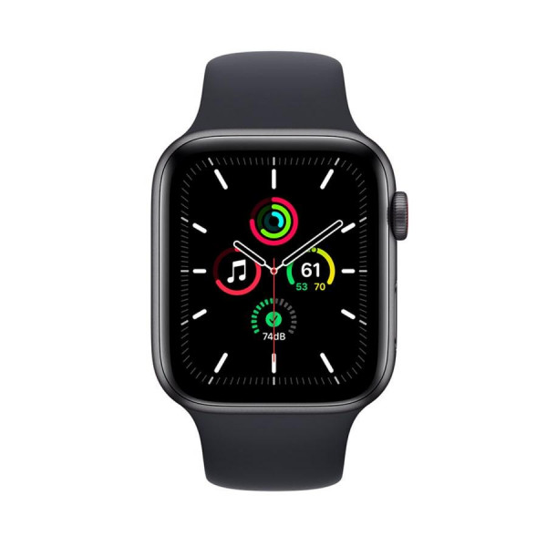 �����-���� Apple Watch SE GPS + Cellular 44mm Space Gray Aluminum Case with Midnight Sport Band (MKRR3)