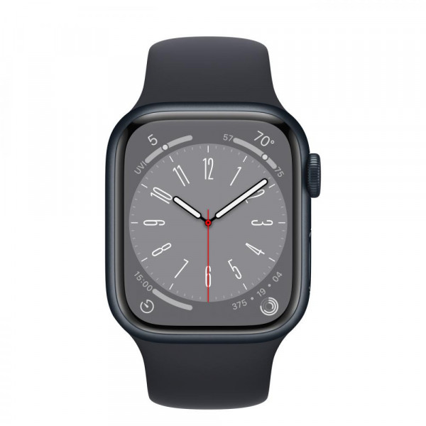 �����-���� Apple Watch Series 8 GPS 41mm Midnight Aluminum Case with Midnight Sport Band - M/L (MNU83)