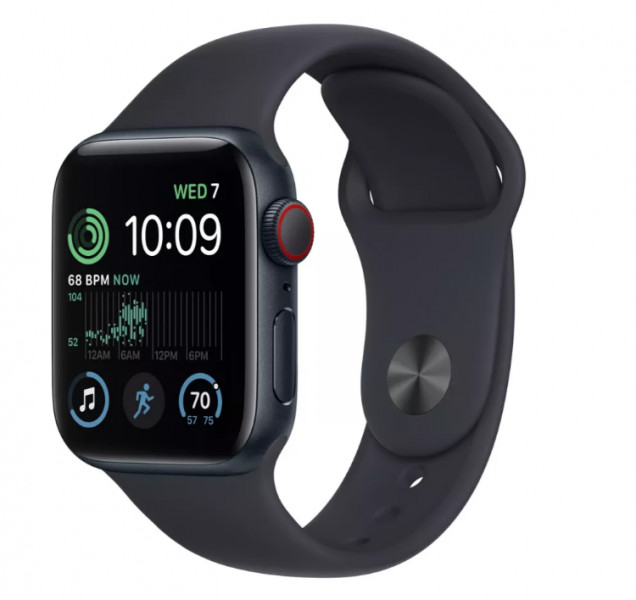 �����-���� Apple Watch SE 2 GPS + Cellular 40mm Midnight Aluminum Case w. Midnight S. Band - M/L (MNTN3)