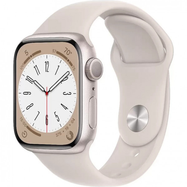 �����-���� Apple Watch Series 8 GPS 45mm Starlight Aluminum Case with Starlight Sport Band (MNP23, MNUQ3) 