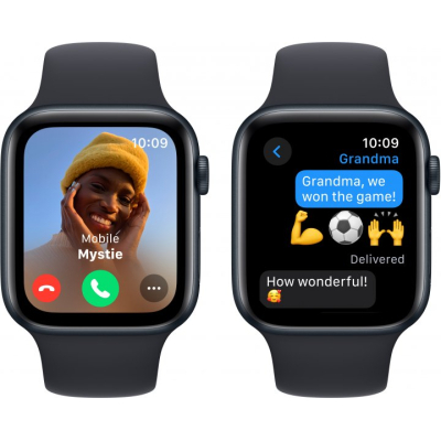 �����-���� Apple Watch SE 2 GPS 44mm Midnight Aluminium Case with Midnight Sport Band M/L (MRE93)