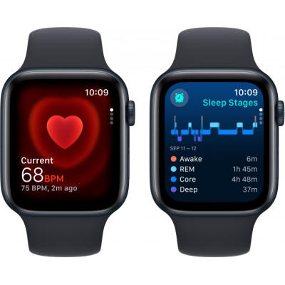 �����-���� Apple Watch SE 2 GPS 44mm Midnight Aluminium Case with Midnight Sport Band M/L (MRE93)