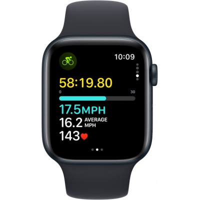 �����-���� Apple Watch SE 2 GPS 44mm Midnight Aluminium Case with Midnight Sport Band M/L (MRE93)