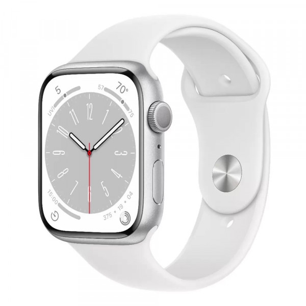 �����-���� Apple Watch Series 8 GPS 41mm Silver Aluminum Case with White Sport Band - S/M (MP6L3)