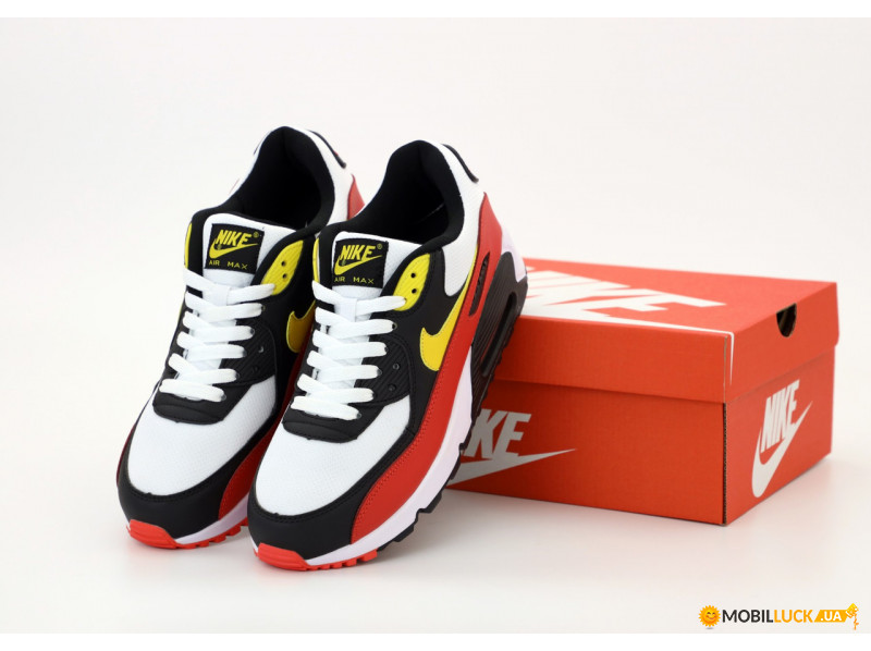  Nike Air Max 90 Black White Red Yellow 44