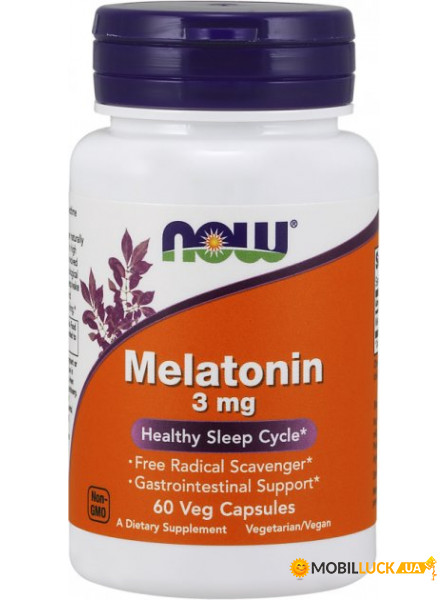  Now Foods Melatonin 3mg 60  (100-28-3949597-20)