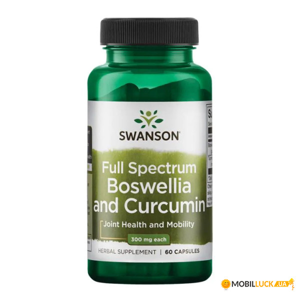   Swanson Full Spect Boswellia and Curcumin 60 Caps