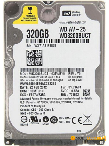  HDD 2.5 SATA  320GB WD Blue 5400rpm 16MB (WD3200LUCT_) Refurbished