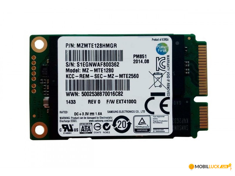  SSD 128GB Samsung PM851 mSATA TLC (MZMTE128HMGR) OEM