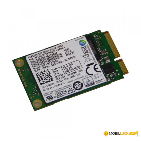  SSD 128GB Samsung PM871 mSATA TLC (MZMLN128HCGR) OEM