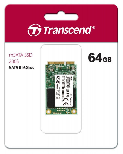   SSD Transcend mSATA 230S 64GB 3D TLC (TS64GMSA230S)