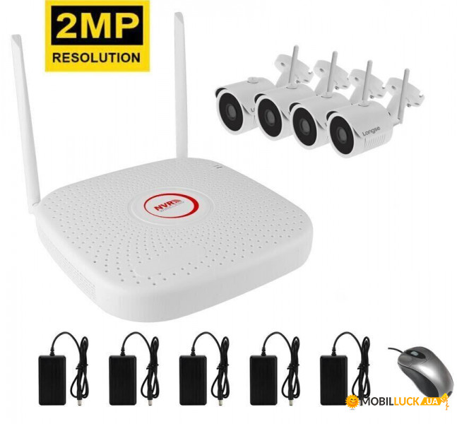     4  Longse WIFI 3604-2Mp Kit 4, 300 , 2 , FullHD 1080P