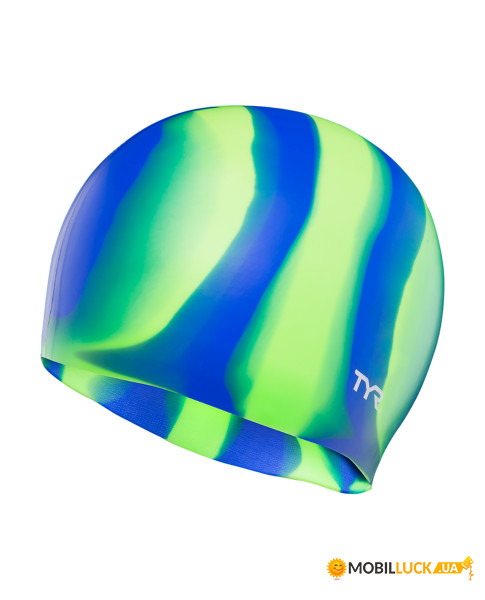    TYR Multi Color Silicone Swim Cap Green 310 (LCSM-310)