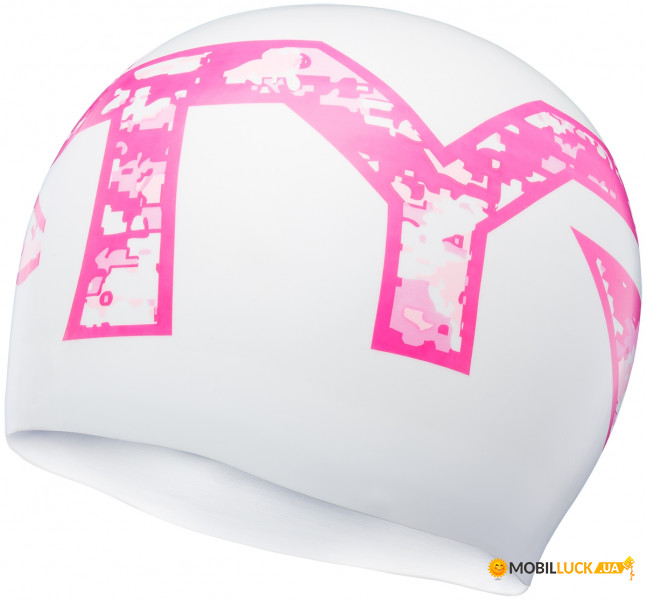    TYR Pink Silicone Swim Cap White/Pink (LCSPKCMO-126)