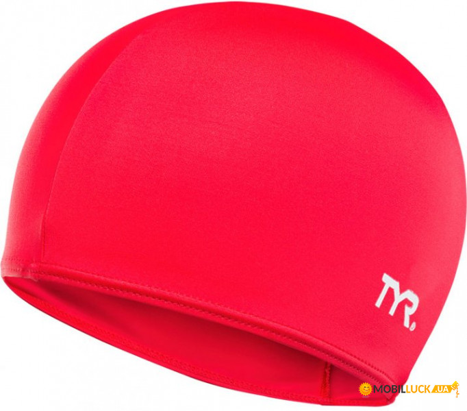    TYR Solid Lycra Swim Cap Red (LCY-610)