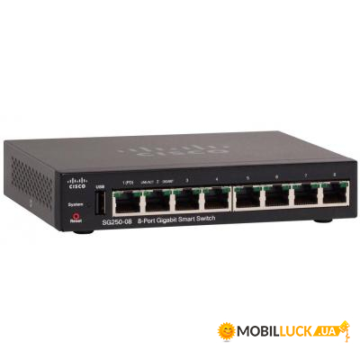  Cisco SG250-08 8xGE 1PoE+uplink (SG250-08-K9-EU)