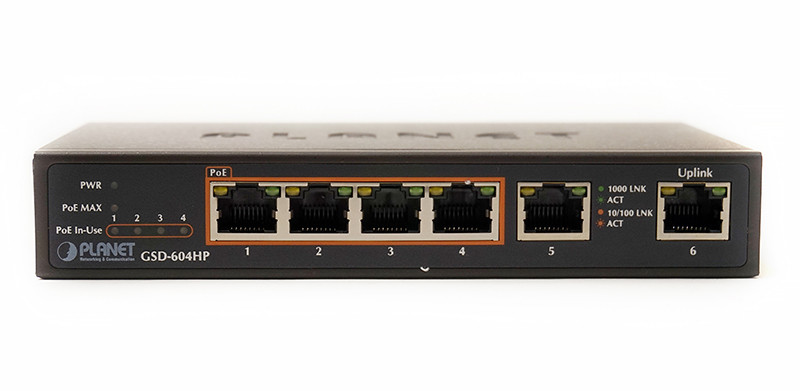        Planet GSD-604HP (4-Port 802.3at PoE + 2-Port 10/100/1