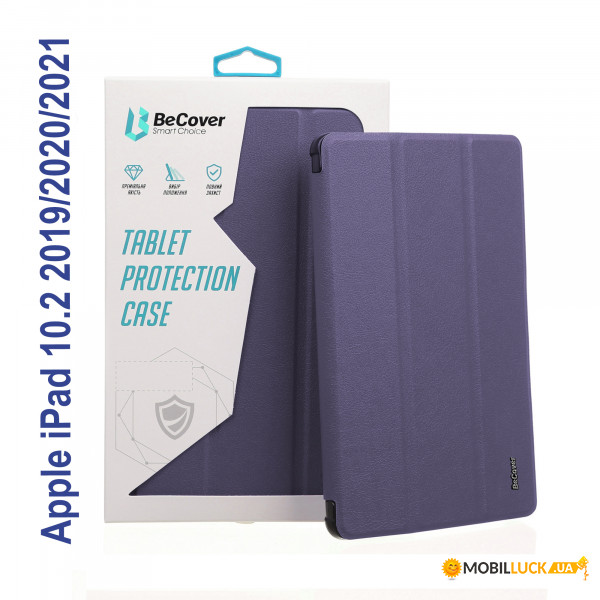 - Tri Fold Soft TPU BeCover   Apple Pencil Apple iPad 10.2 2019/2020/2021 Purple (706746)