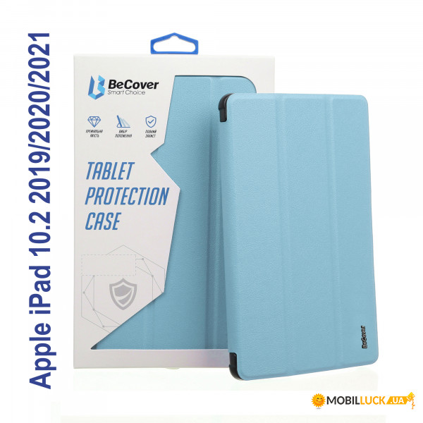 - Tri Fold Soft TPU BeCover   Apple Pencil Apple iPad 10.2 2019/2020/2021 Light Blue (706747)