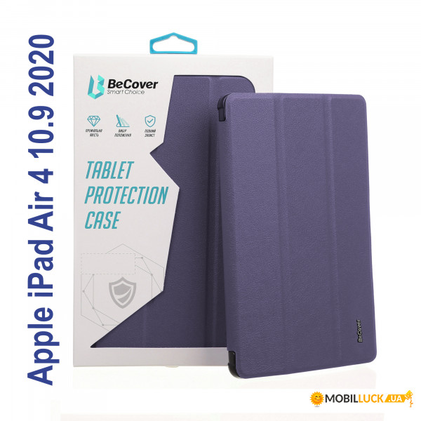 - Tri Fold Soft TPU BeCover   Apple Pencil Apple iPad Air 4 10.9 2020/2022 Purple (706751)