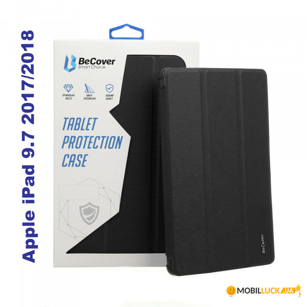 - Tri Fold Soft TPU Silicone BeCover Apple iPad 9.7 2017/2018 A1822/A1823/A1893/A1954 Black (706875)