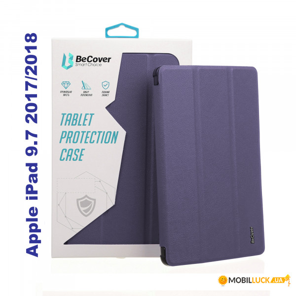 - Tri Fold Soft TPU Silicone BeCover Apple iPad 9.7 2017/2018 A1822/A1823/A1893/A1954 Purple (706880)