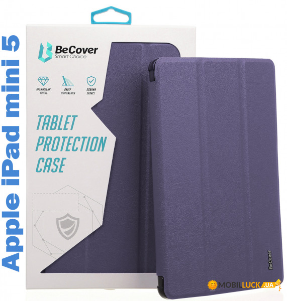 - Tri Fold Soft TPU BeCover   Apple Pencil Apple iPad mini 5 Purple (708452)