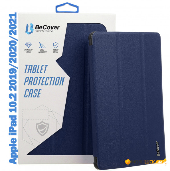 - Tri Fold Soft TPU BeCover   Apple Pencil Apple iPad 10.2 2019/2020/2021 Deep Blue (708456)