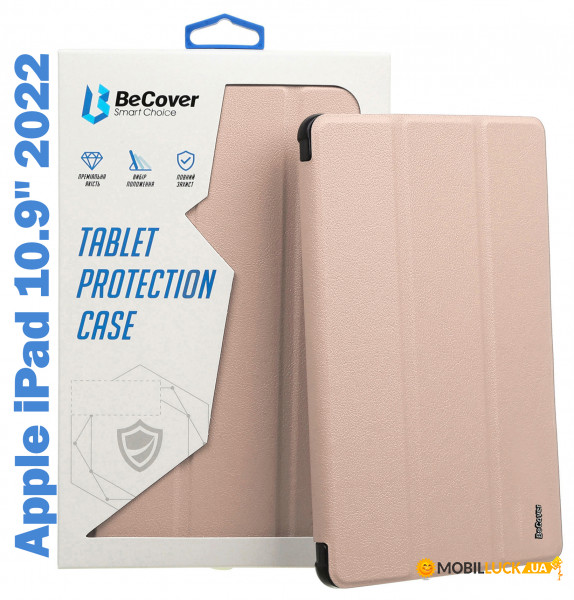 - Tri Fold Soft TPU BeCover   Apple Pencil Apple iPad 10.9 2022 Pink (708462)