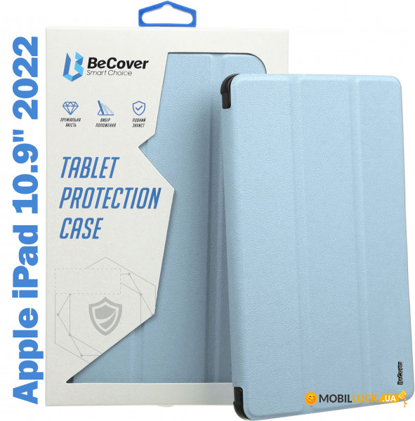 - Tri Fold Soft TPU BeCover   Apple Pencil Apple iPad 10.9 2022 Light Blue (708464)