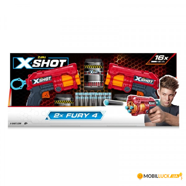   X-Shot Red Excel Fury 4 2 PK 36329R