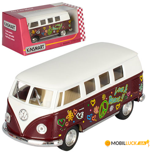   Kinsmart Volkswagen BUS White-Burgundy (5060W)