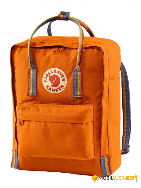  Fjallraven Kanken Rainbow Burnt Orange/Rainbow Pattern 			