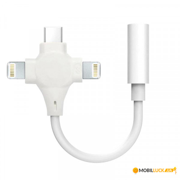  XoKo AC-333 USB Type-C - Lightning - mini-jack 3.5 mm White (XK-AC-333)