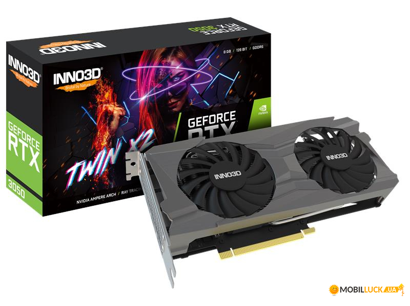  Inno3D GeForce RTX3050 8Gb GDDR6 Twin X2 (N30502-08D6-1190VA42)