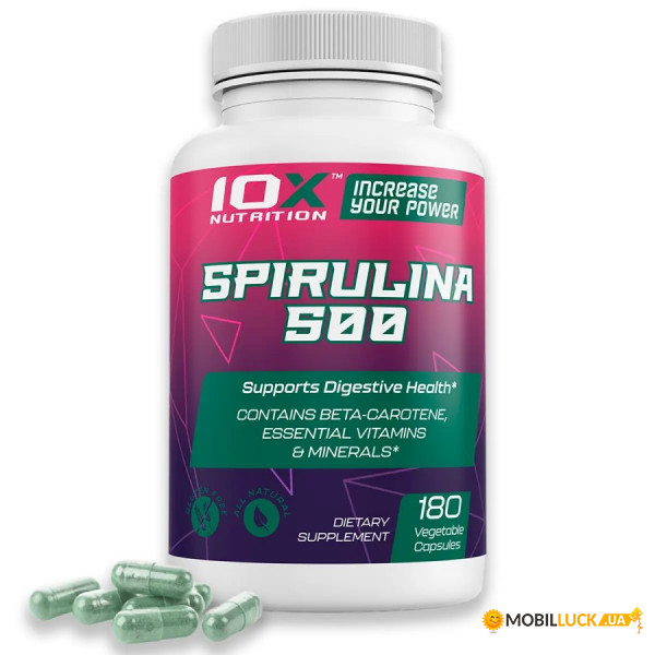  10XNutrition Spirulina 500 180  