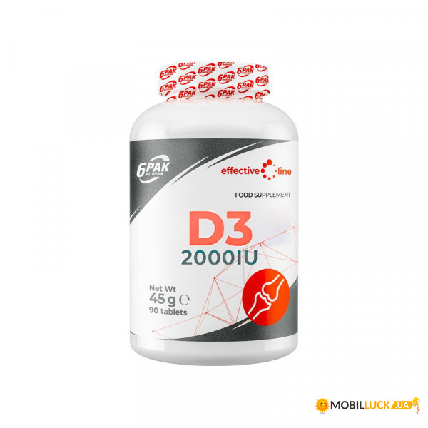    6PAK Nutrition Vitamin D3 2000 90  