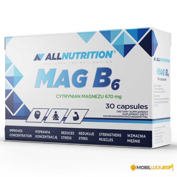    All Nutrition MAG B6 - 30caps 100-89-8266608-20