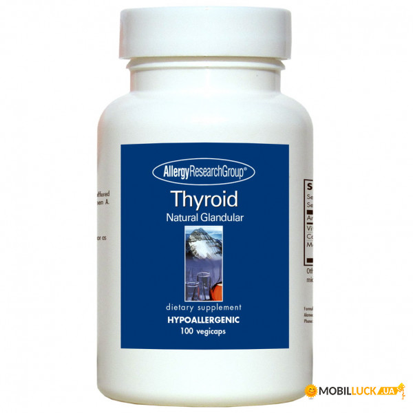    Allergy Research Group Thyroid Natural Glandular 100  