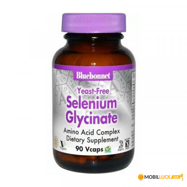  Bluebonnet Nutrition Selenium Glycinate Yeast-Free 90 veg caps