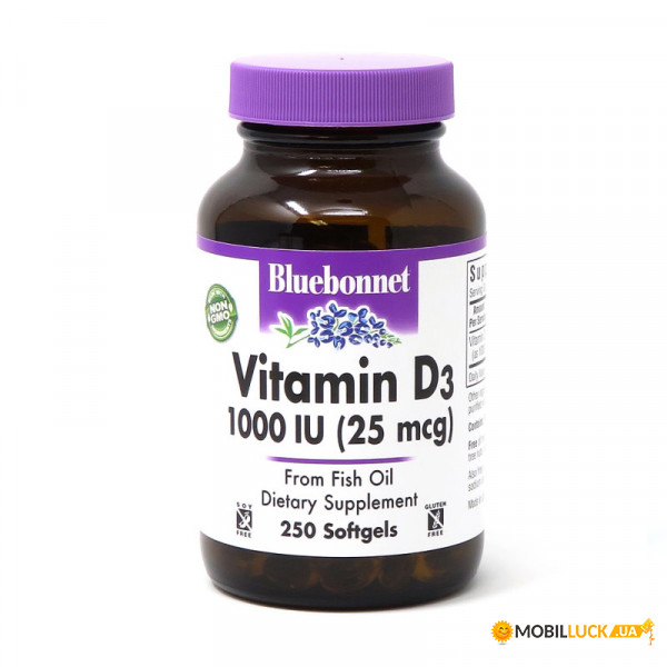    Bluebonnet Nutrition Vitamin D3 1000IU 250  