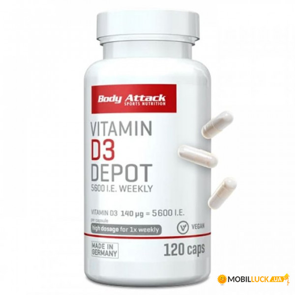  Body Attack Vitamin D3 Depot 120  (4384303690)