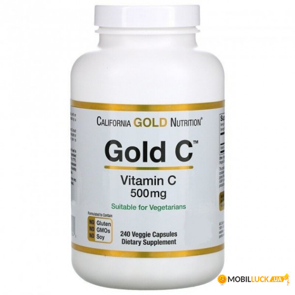  C California Gold Nutrition (Gold C Vitamin C) 500  240  