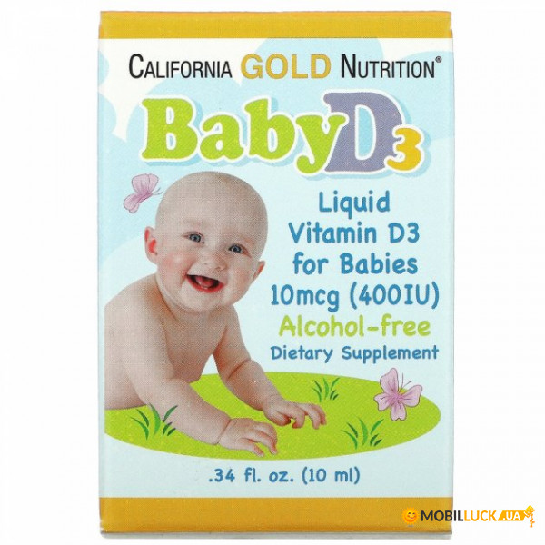 ³ 3   California Gold Nutrition (Baby Vitamin D3 Liquid) 10  400  10 