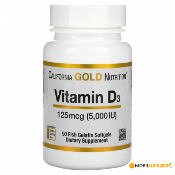  3 California Gold Nutrition Vitamin D3 5000  90   